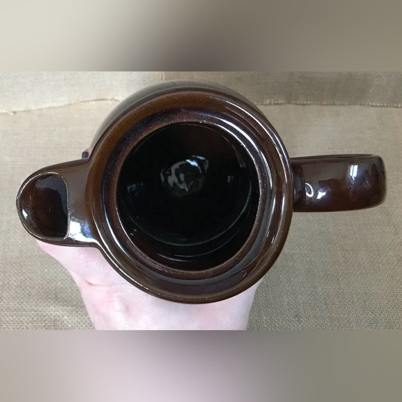 Vintage Ceramic Coffee Pot Brown Orange Mid Century Modern MCM 70s Goblin Core - Picture 6 of 8